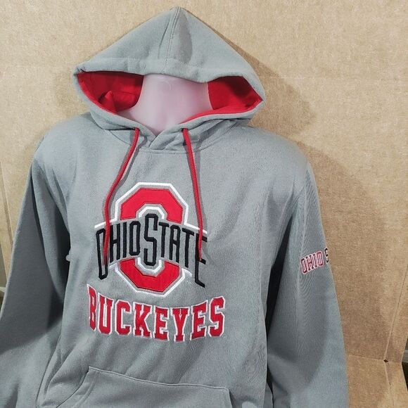 Ohio State Buckeyes Gray Long Sleeve Hoodie #L - Picture 1 of 5